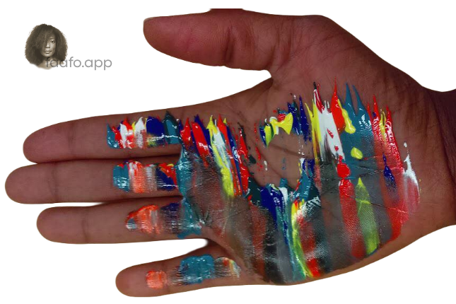 paint-covered open palm --- sisi in brasil psychic catalyst faafo.app